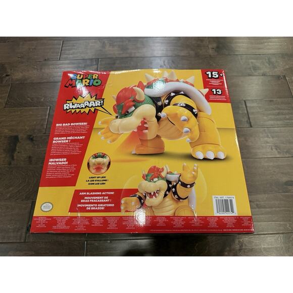 Big Bad Bowser Super Mario Action Figure Grand Merchant Bowser Light Up NEW - Picture 5 of 7
